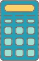 Yellow And Blue Calculator Flat Icon. vector