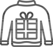Sweater Icon In Thin Line Art. vector
