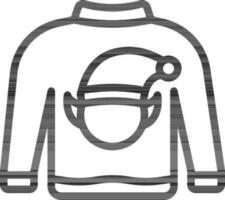 Flat Style Sweater Icon In Black Outline. vector