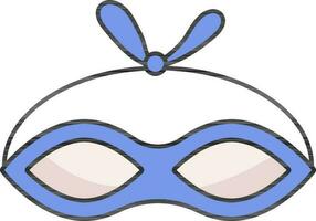 Blue Eye Mask Flat Icon On White Background. vector