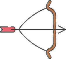 Aim Arrow With Bow Icon In Brown And Pink Color. vector