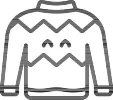 Isolated Sweater Icon In Line Art. vector