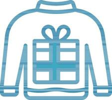 Sweater Icon In Blue And White Color. vector