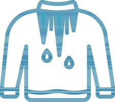 Blue And White Color Sweater Icon. vector