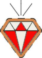 Isolated Diamond Icon In Red And Brown Color. vector