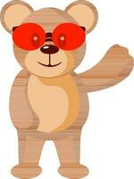 frio oso personaje en marrón y rojo color. vector