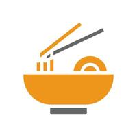 fideos icono sólido estilo naranja gris color chino nuevo año símbolo Perfecto. vector