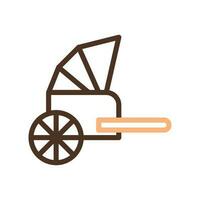 Rickshaw icon duocolor brown colour style chinese new year symbol perfect. vector