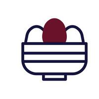 Bucket egg icon duotone maroon navy colour easter symbol illustration. vector