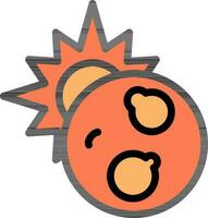 Illustration Of Eclipse Icon In Orange Color. vector