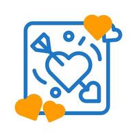 Arrow love icon duotone blue orange style valentine illustration symbol perfect. vector