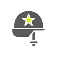 Helmet icon solid grey vibrant green colour military symbol perfect. vector