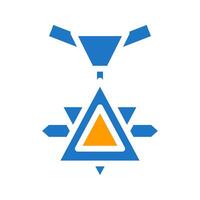 medalla icono sólido azul naranja azul color militar símbolo Perfecto. vector