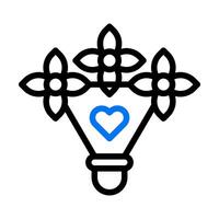 Bouquet love icon duocolor blue style valentine illustration symbol perfect. vector