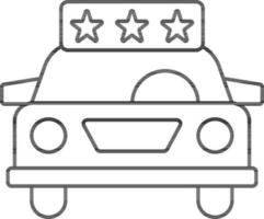 Three Star Rating Taxi Service Icon In Black Outline. vector