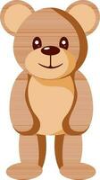 Cute Teddy Bear Character In Brown Color. vector