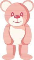 Cute Teddy Bear Character In Red Color. vector