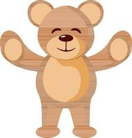 alegre oso personaje icono en marrón color. vector