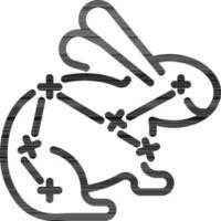 Constellation Rabbit Icon In Stroke Style. vector