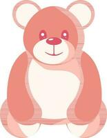 Teddy Bear Icon Or Symbol In Red Color. vector