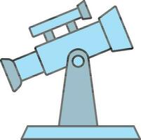 Isolated Telescope Icon in Blue Color. vector