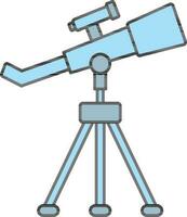 Isolated Tripod Telescope Icon in Blue Color Flat Style. vector