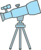 Illustration of Telescope Icon in Blue Color Flat Style. vector