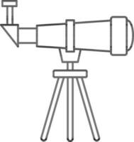 Isolated Telescope Icon in Thin Line Art. vector