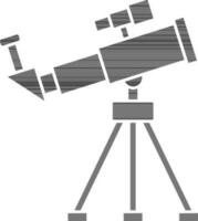 Tripod Telescope Icon in Black And White Color Flat Style. vector