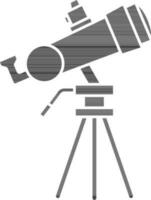 Illustration of Tripod Telescope Icon in Black And White Color Flat Style.. vector