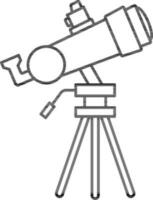 Tripod Telescope Icon in Line Art. vector