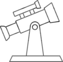 Isolated Telescope Icon in Line Art. vector