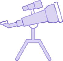 Telescope Icon in Purple And White Color icon in Flat Style. vector