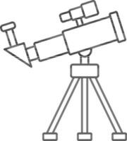 Isolated Tripod Telescope Icon in Line Art. vector