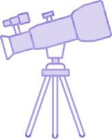 Purple And White Color Telescope Icon in Flat Style. vector