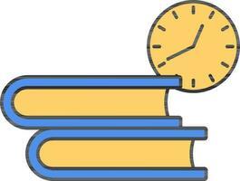 Study Time Icon In Blue And Yellow Color. vector
