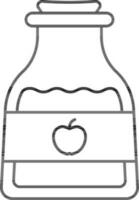 Apple Jam Bottle Icon In Line Art. vector