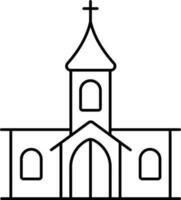 Linear Style Church Icon. vector