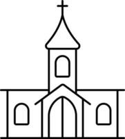 Linear Style Church Icon. vector