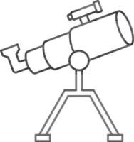 ilustración de telescopio icono en plano estilo. vector