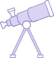Illustration of Tripod Telescope Icon in Flat Style. vector