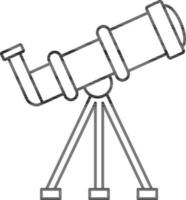 Illustration of Tripod Telescope Icon in Flat Style. vector