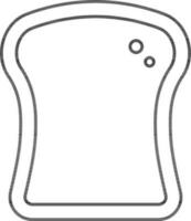 Sliced Bread Or Toast Icon In Black Outline. vector