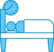 Bedtime Icon In Blue And White Color. vector