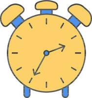 Alarm Clock Icon In Blue And Yellow Color. vector