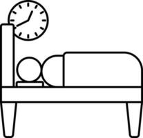 Bedtime Icon In Line Art. vector