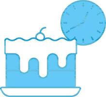 Lunch Time Icon In Blue And White Color. vector