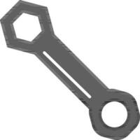 Isolated Spanner Flat Icon In Grey Color. vector