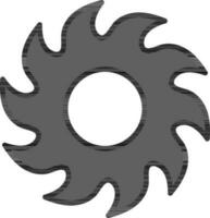 Circular Saw Blade Flat Icon In Grey Color. vector