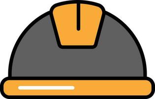 Construction Helmet Grey And Orange Icon. vector